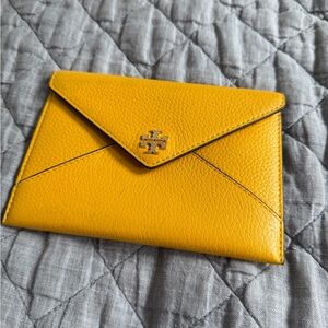 Tory Burch Mustard Leather Envelope Clutch